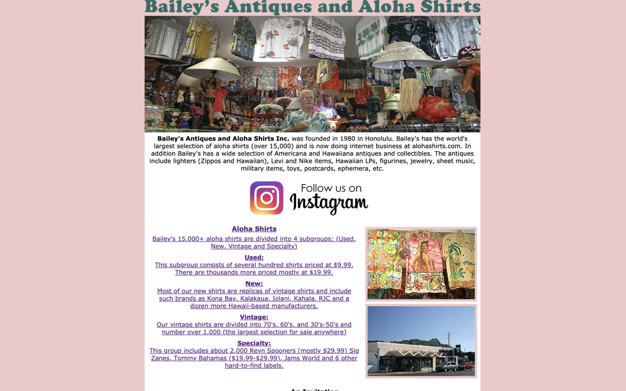 Bailey's previous website